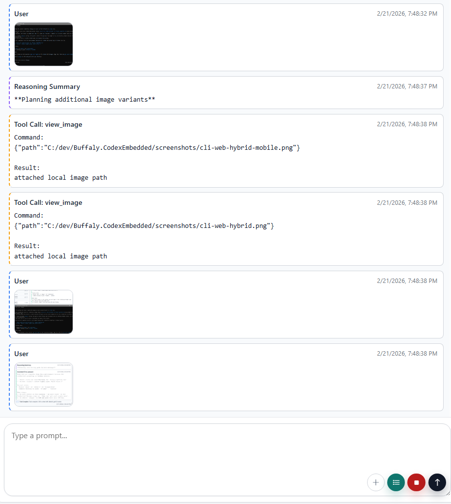 Timeline showing resumed task context and follow-up actions